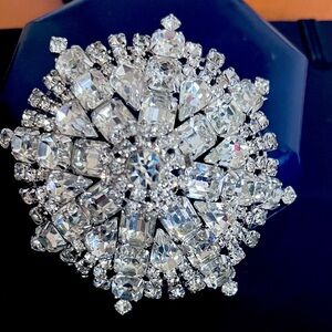 Amazing conversation piece vintage rhinestone brooch